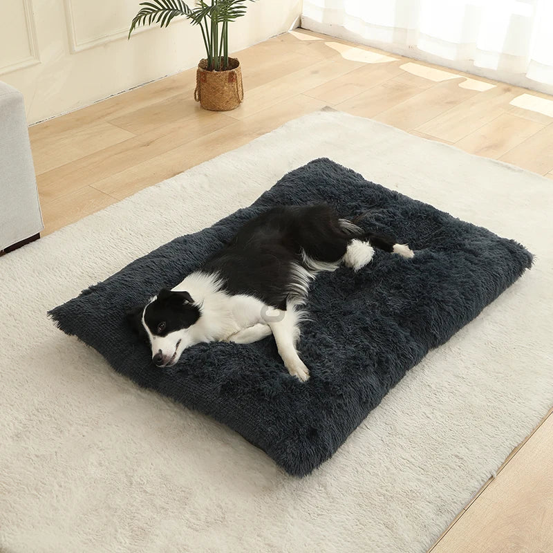 Soft Plush Dog & Cat Bed – Long Basket Cushion for Pets
