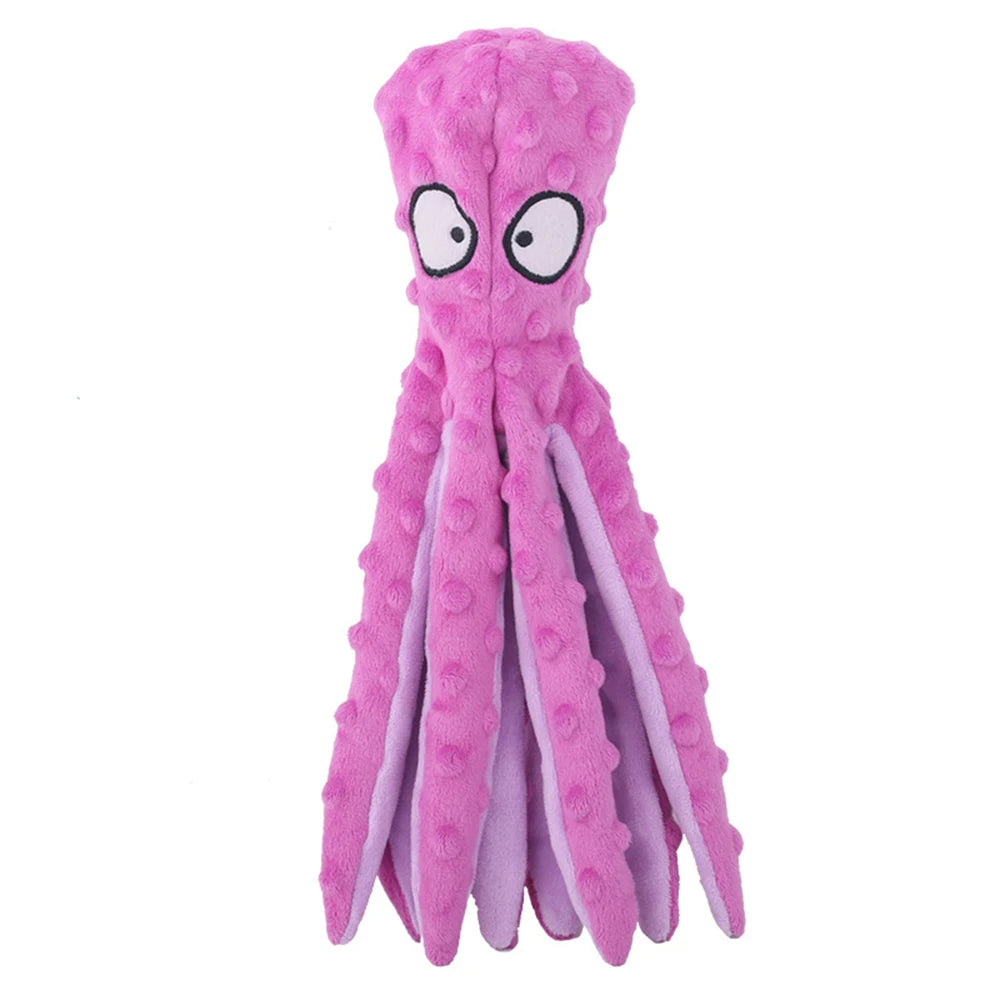 Cartoon Plush Pet Toy – Sound-Making Fish & Octopus for Cats & Dogs