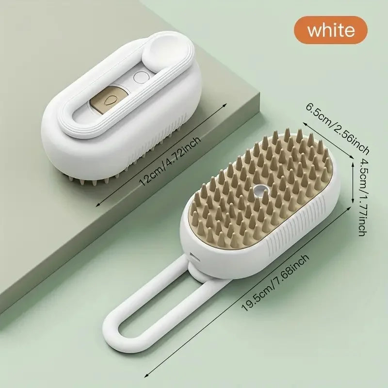 Steam Spray Pet Brush – Rotatable Hair Removal Comb for Cats & Dogs