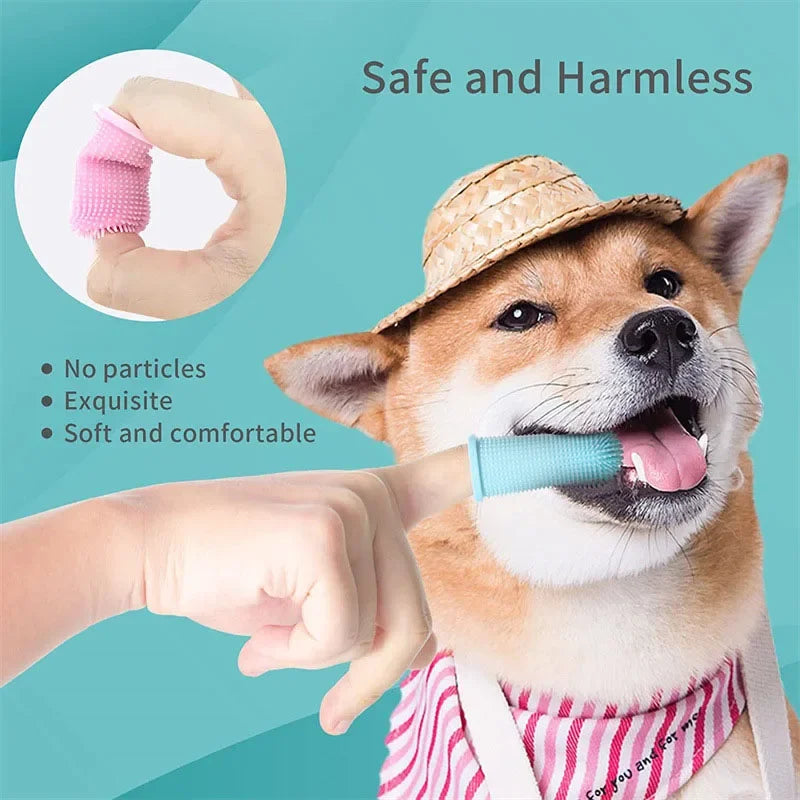 Pet Finger Toothbrush – Soft Silicone Teeth Cleaner for Dogs & Cats