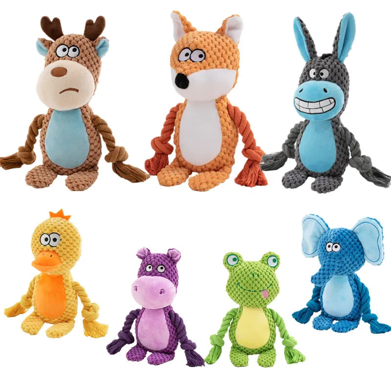 Indestructible Plush Dog Toy – Bite-Resistant Squeaker for Puppies