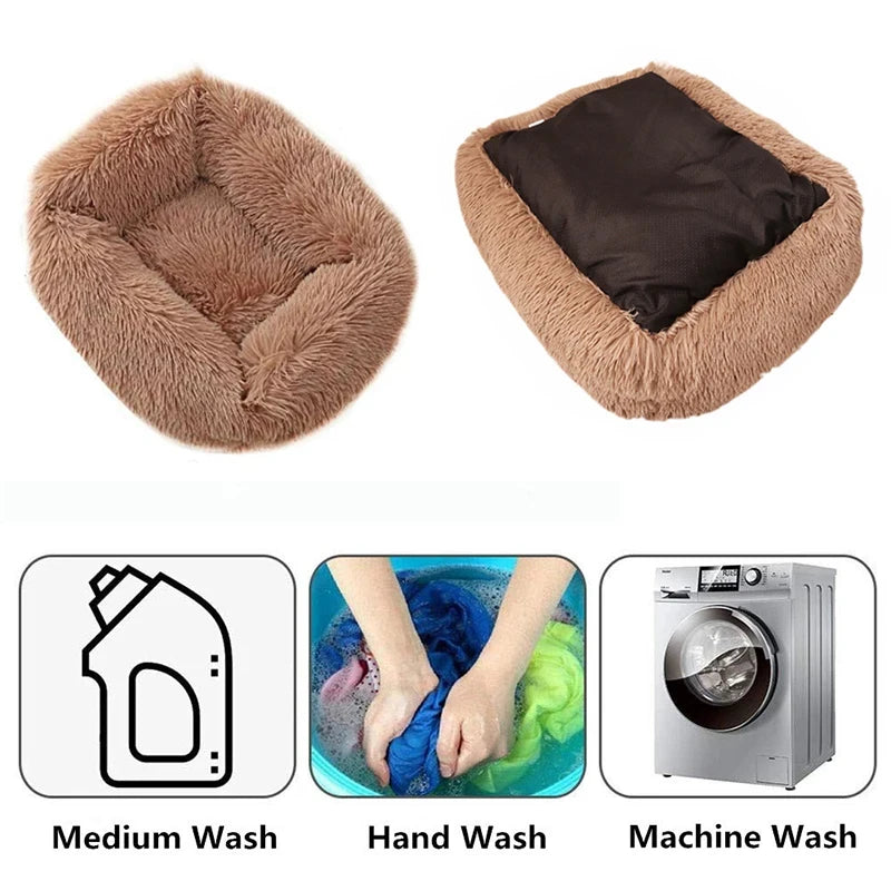 Rectangle Plush Pet Bed – Warm Winter Mat for Cats & Dogs
