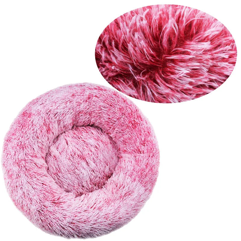 Round Plush Pet Bed – Super Soft Dog & Cat Bed 40–90cm