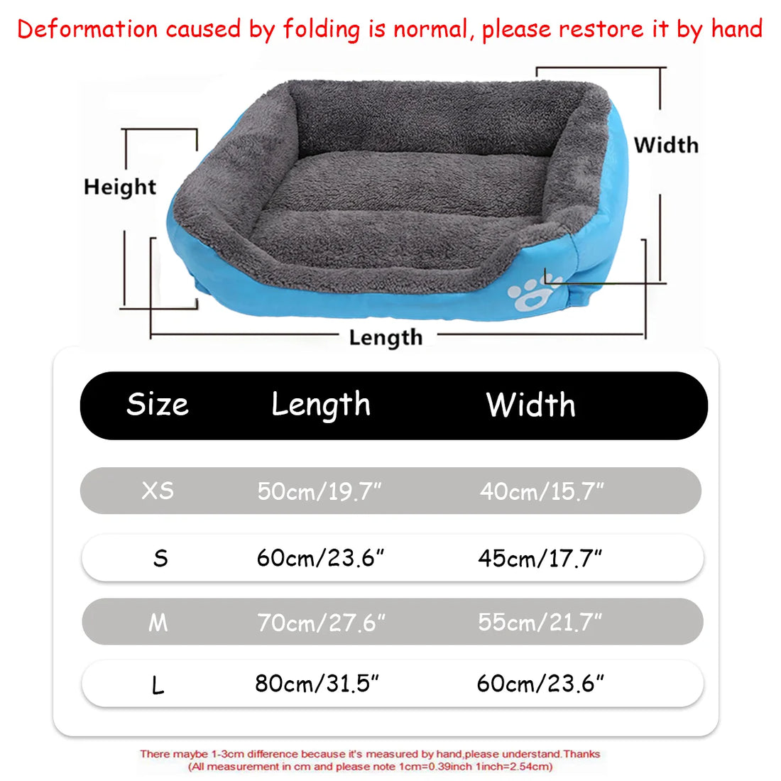 Color Square Winter Soft Warm House for Dog