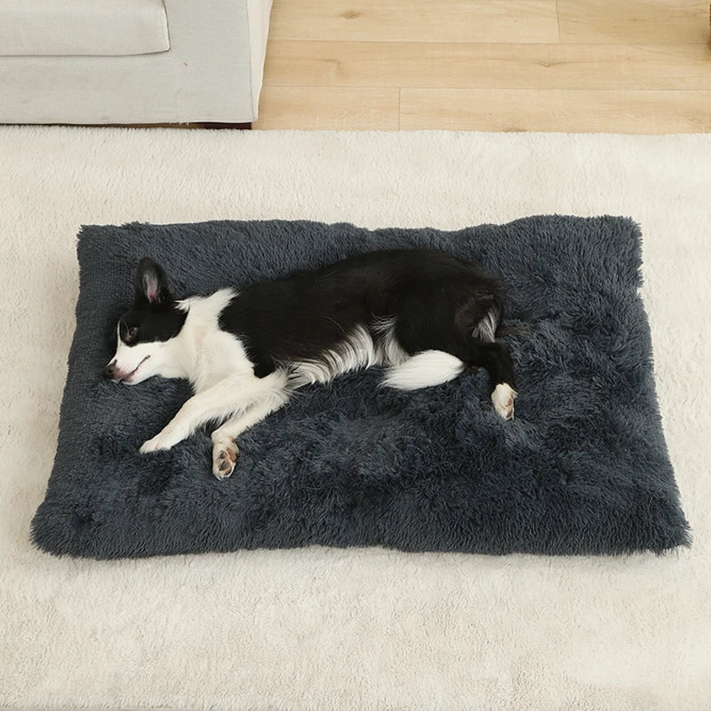 Soft Plush Dog & Cat Bed – Long Basket Cushion for Pets