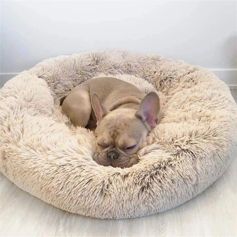 Round Plush Pet Bed – Super Soft Dog & Cat Bed 40–90cm