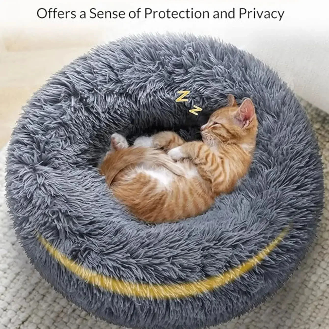 Round Plush Pet Bed – Super Soft Dog & Cat Bed 40–90cm