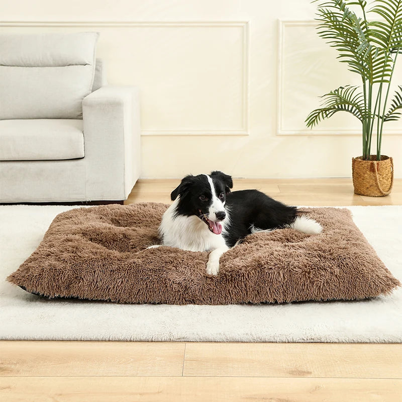 Soft Plush Dog & Cat Bed – Long Basket Cushion for Pets