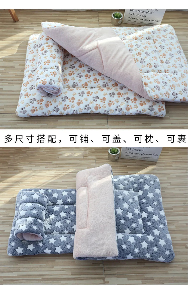 Double-Sided Plush Pet Mat – Warm Sleeping Bed for Cats & Small Dogs