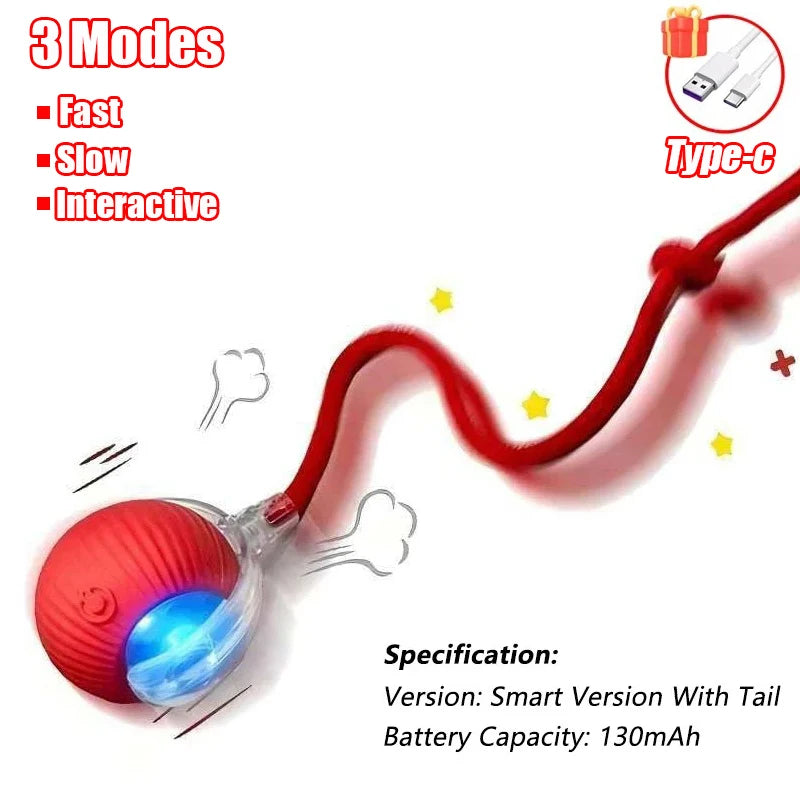 Interactive Rolling Ball Toy – Smart Rechargeable Pet Toy for Cats & Dogs
